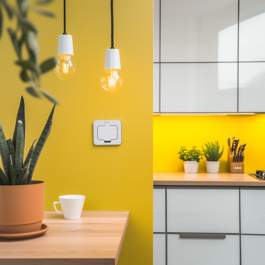 Brilagi - Utomhus inbyggd golv uttag IP55 matt krom rektangulär