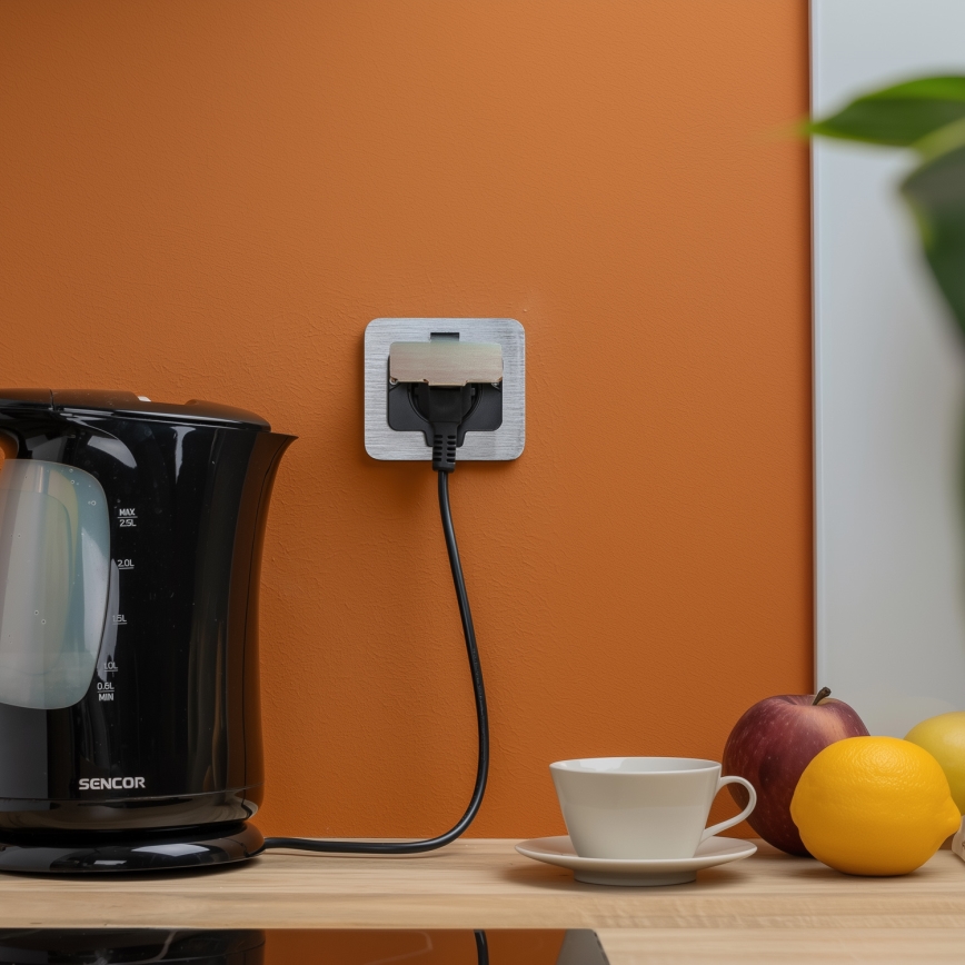 Brilagi - Utomhus inbyggd golv uttag IP55 matt krom rektangulär