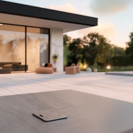 Brilagi - Utomhus inbyggd golv uttag IP55 matt krom rektangulär