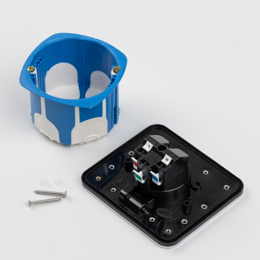 Brilagi - Utomhus inbyggd golv uttag IP55 matt krom rektangulär