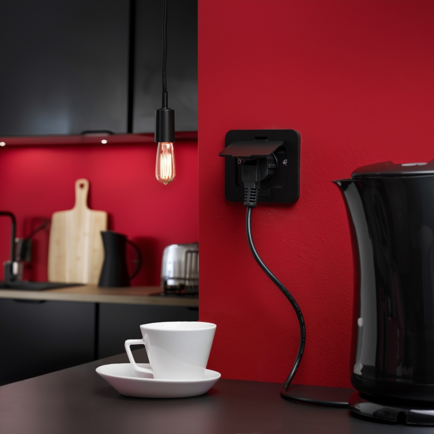 Brilagi - Utomhus infällt golvuttag IP55 svart rektangulärt