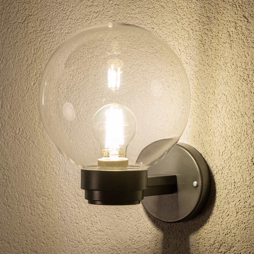 BRILAGI - Utomhus väggarmatur HARBOR 1xE27/40W/230V IP33 svart/klar