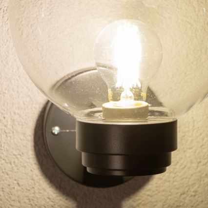 BRILAGI - Utomhus väggarmatur HARBOR 1xE27/40W/230V IP33 svart/klar