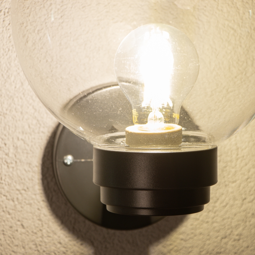 BRILAGI - Utomhus väggarmatur HARBOR 1xE27/40W/230V IP33 svart/klar