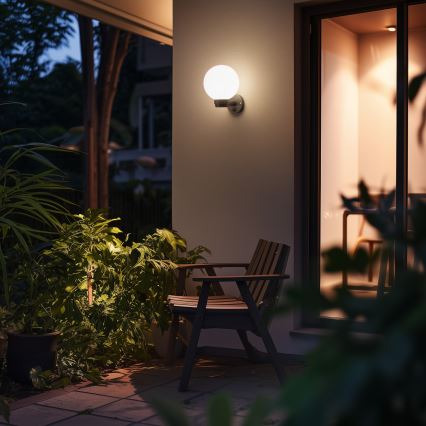 BRILAGI - Utomhus vägglampa med rörelsesensor HARBOR 1xE27/40W/230V IP33 antracit/vit
