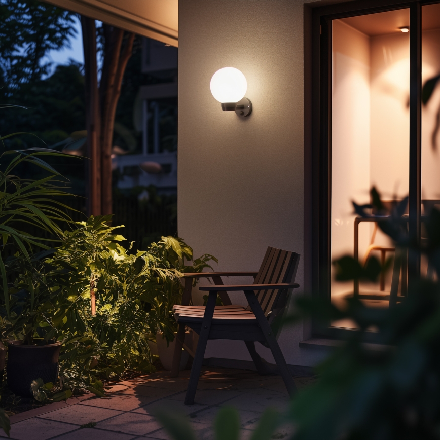 BRILAGI - Utomhus vägglampa med rörelsesensor HARBOR 1xE27/40W/230V IP33 antracit/vit