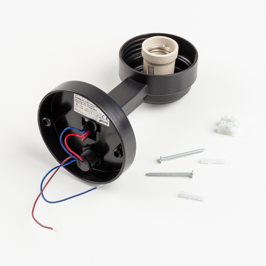 BRILAGI - Utomhus vägglampa med rörelsesensor HARBOR 1xE27/40W/230V IP33 antracit/vit