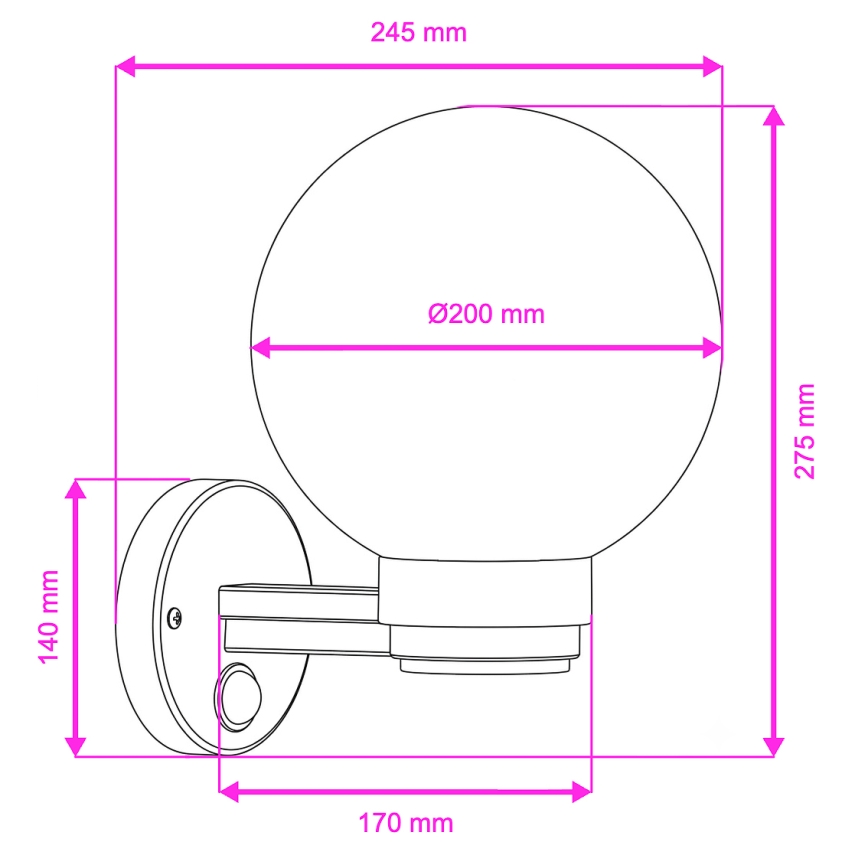 BRILAGI - Utomhus vägglampa med rörelsesensor HARBOR 1xE27/40W/230V IP33 antracit/vit