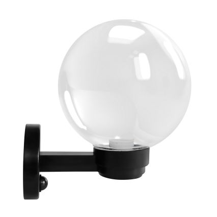 Brilagi - Utomhusvägglampa med rörelsesensor HARBOR 1xE27/40W/230V IP33 svart/klart glas