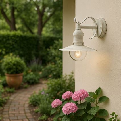Brilagi - Utomhus väggarmatur MOLDE 1xE27/60W/230V IP44 vit/patina