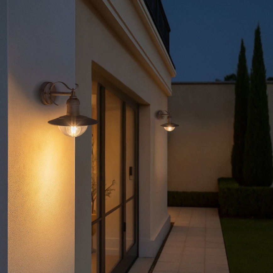 Brilagi - Utomhus väggarmatur MOLDE 1xE27/60W/230V IP44 vit/patina