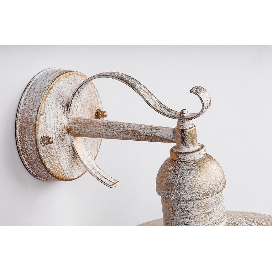 Brilagi - Utomhus väggarmatur MOLDE 1xE27/60W/230V IP44 vit/patina