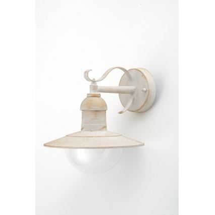 Brilagi - Utomhus väggarmatur MOLDE 1xE27/60W/230V IP44 vit/patina