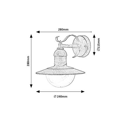 Brilagi - Utomhus väggarmatur MOLDE 1xE27/60W/230V IP44 vit/patina