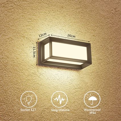 Brilagi - Utomhus väggarmatur PARKER 1xE27/60W/230V antracit IP44