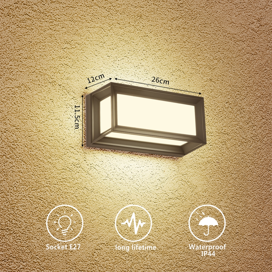 Brilagi - Utomhus väggarmatur PARKER 1xE27/60W/230V antracit IP44