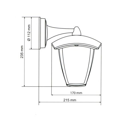 Brilagi -  Utomhus Väggbelysning LUNA 1xE27/60W/230V IP44