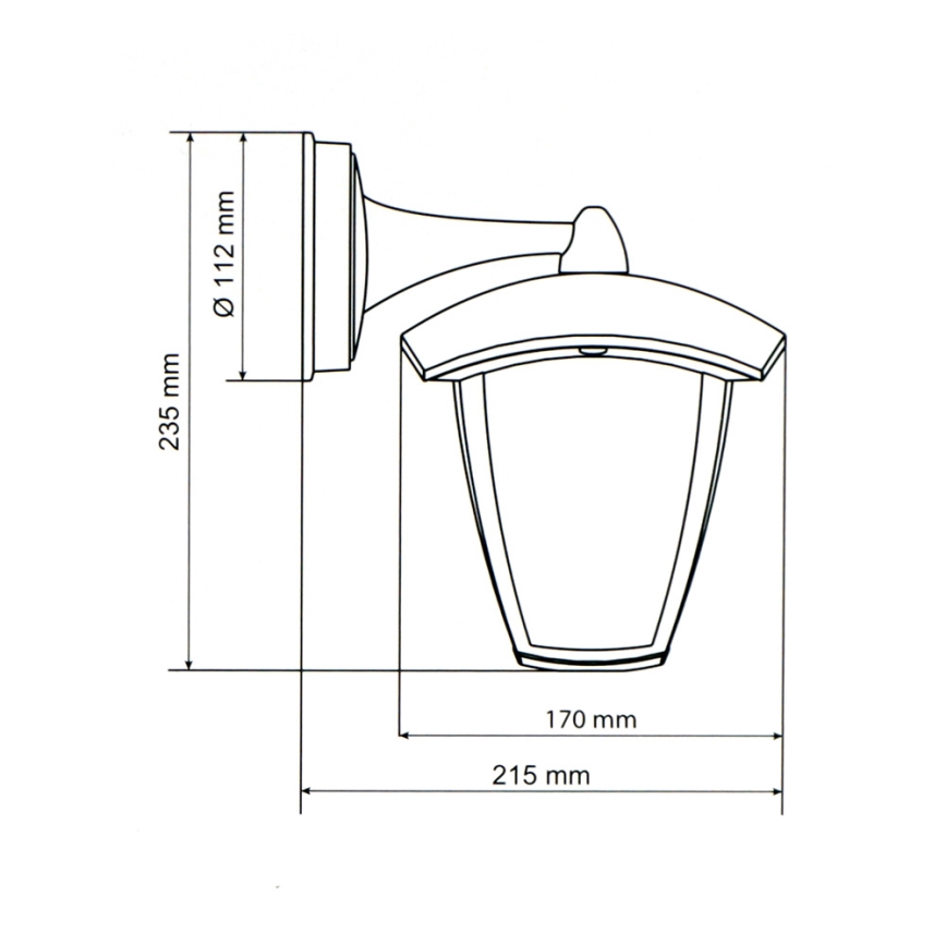 Brilagi -  Utomhus Väggbelysning LUNA 1xE27/60W/230V IP44