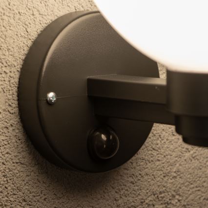 BRILAGI - Utomhusvägglampa med rörelsesensor HARBOR 1xE27/40W/230V IP33 svart/vit