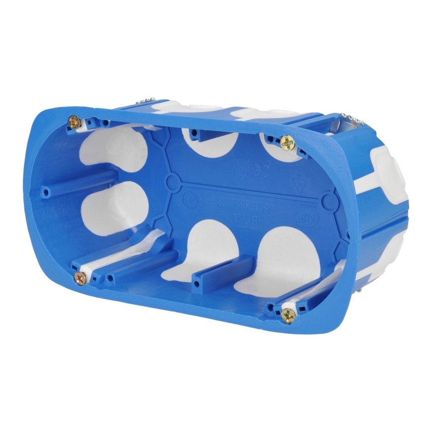 Brilagi - Utomhusinfällt golvuttag med dubbla uttag, IP55, vitt, rektangulärt