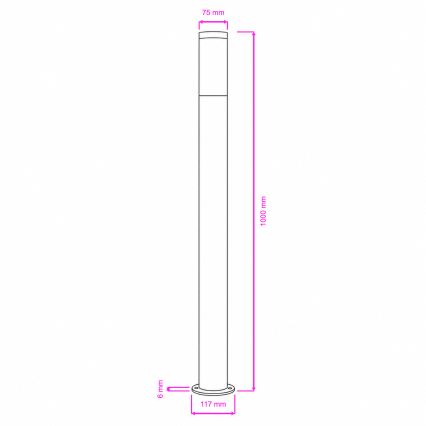 BRILAGI - Utomhuslampa ELIA 1xE27/20W/230V IP44 100 cm antracit