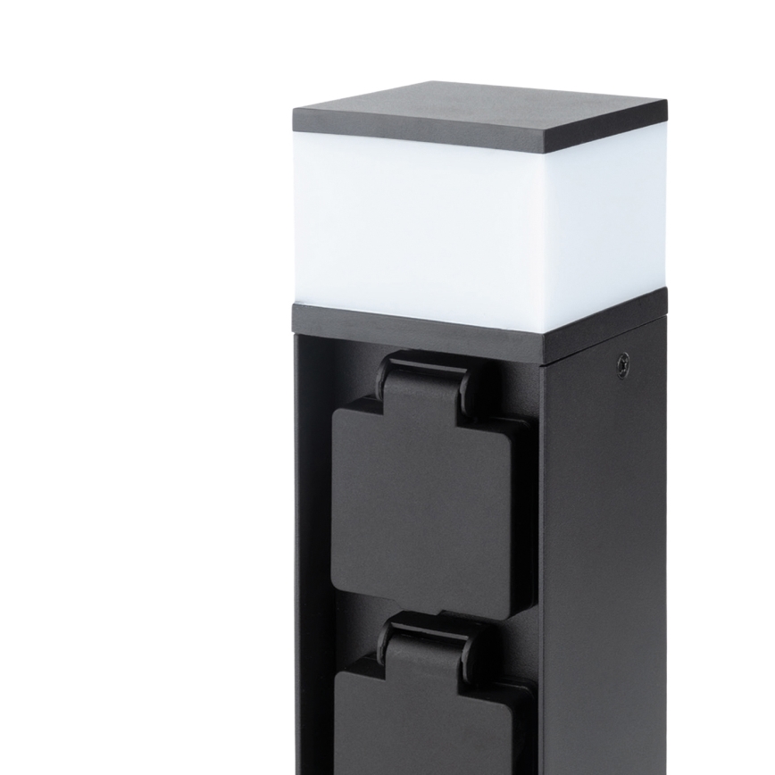 Brilagi - Utomhuslampa med 2 Schuko-uttag, 1x G9/11W/230V, IP44, svart