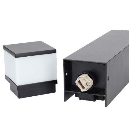 Brilagi - Utomhuslampa med 2 Schuko-uttag, 1x G9/11W/230V, IP44, svart