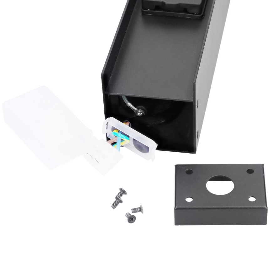 Brilagi - Utomhuslampa med 2 Schuko-uttag, 1x G9/11W/230V, IP44, svart