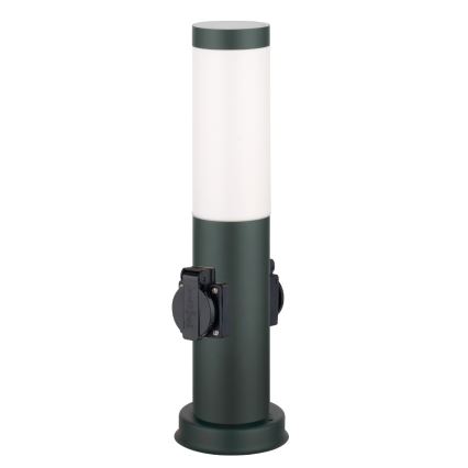 Brilagi - Utomhuslampa NOVA med 2 SCHUKO-uttag, 1xE27/15W/230V, 40 cm, IP44, antracit