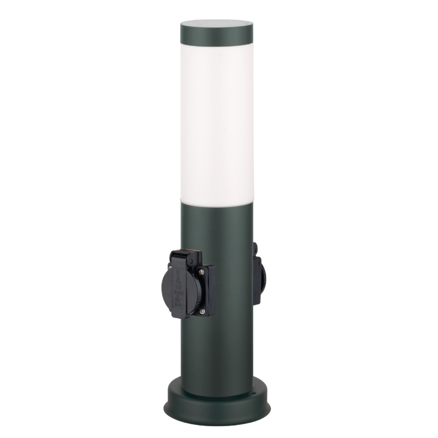 Brilagi - Utomhuslampa NOVA med 2 SCHUKO-uttag, 1xE27/15W/230V, 40 cm, IP44, antracit