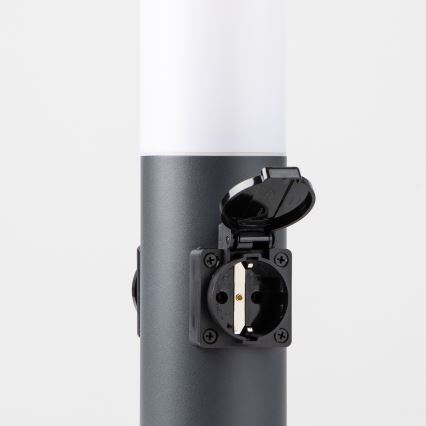 BRILAGI - Utomhuslampa NOVA med 2 SCHUKO-uttag, 1xE27/15W/230V, 40 cm, IP44, antracit