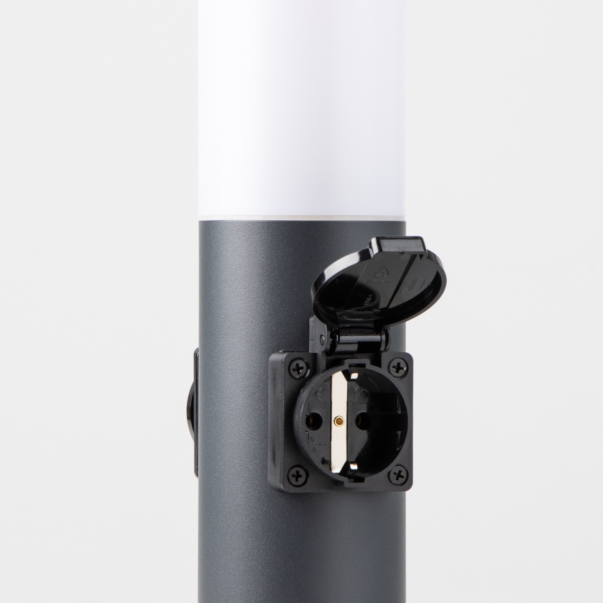 BRILAGI - Utomhuslampa NOVA med 2 SCHUKO-uttag, 1xE27/15W/230V, 40 cm, IP44, antracit