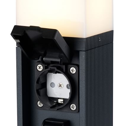 Brilagi - Utomhuslampa med 2 SCHUKO-uttag PILLAR 1xG9/11W/230V IP44, antracit