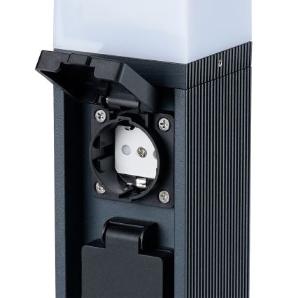 Brilagi - Utomhuslampa med 2 SCHUKO‑uttag PILLAR 1xG9/11W/230V IP44 antracit