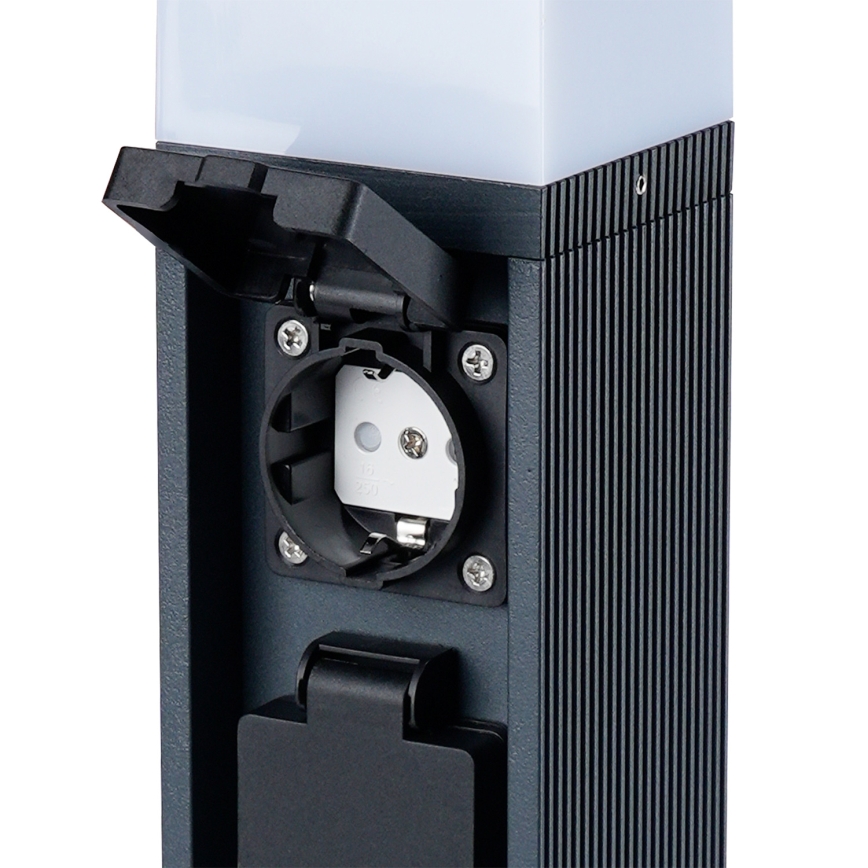 Brilagi - Utomhuslampa med 2 SCHUKO‑uttag PILLAR 1xG9/11W/230V IP44 antracit