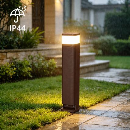 BRILAGI - Utomhuslampa med 2 SCHUKO-uttag PILLAR 1xG9/11W/230V IP44 brun