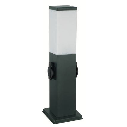 Brilagi - Utomhuslampa NOVA med 2 SCHUKO-uttag, 1xE27/15W/230V, 40 cm, IP44, antracit