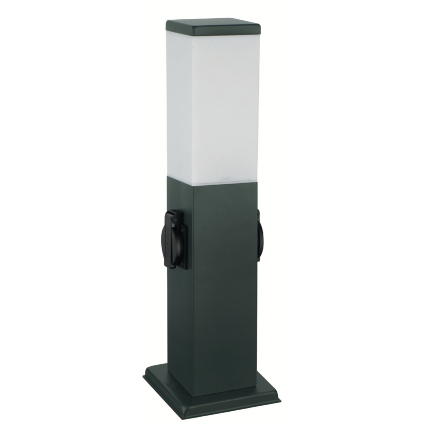 Brilagi - Utomhuslampa NOVA med 2 SCHUKO-uttag, 1xE27/15W/230V, 40 cm, IP44, antracit