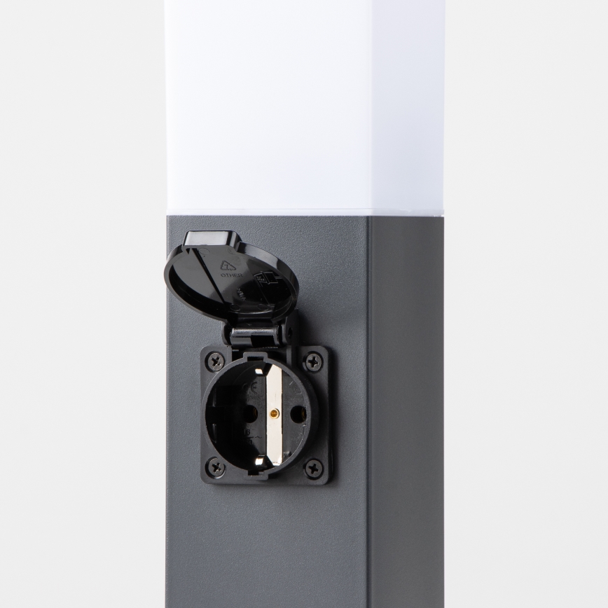 Brilagi - Utomhuslampa NOVA med 2 SCHUKO-uttag, 1xE27/15W/230V, 40 cm, IP44, antracit