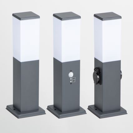 Brilagi - Utomhuslampa NOVA med 2 SCHUKO-uttag, 1xE27/15W/230V, 40 cm, IP44, antracit
