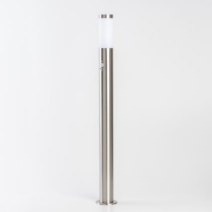 BRILAGI - Utomhuslampa med rörelsesensor ELIA 1xE27/20W/230V IP44 100 cm mattkrom