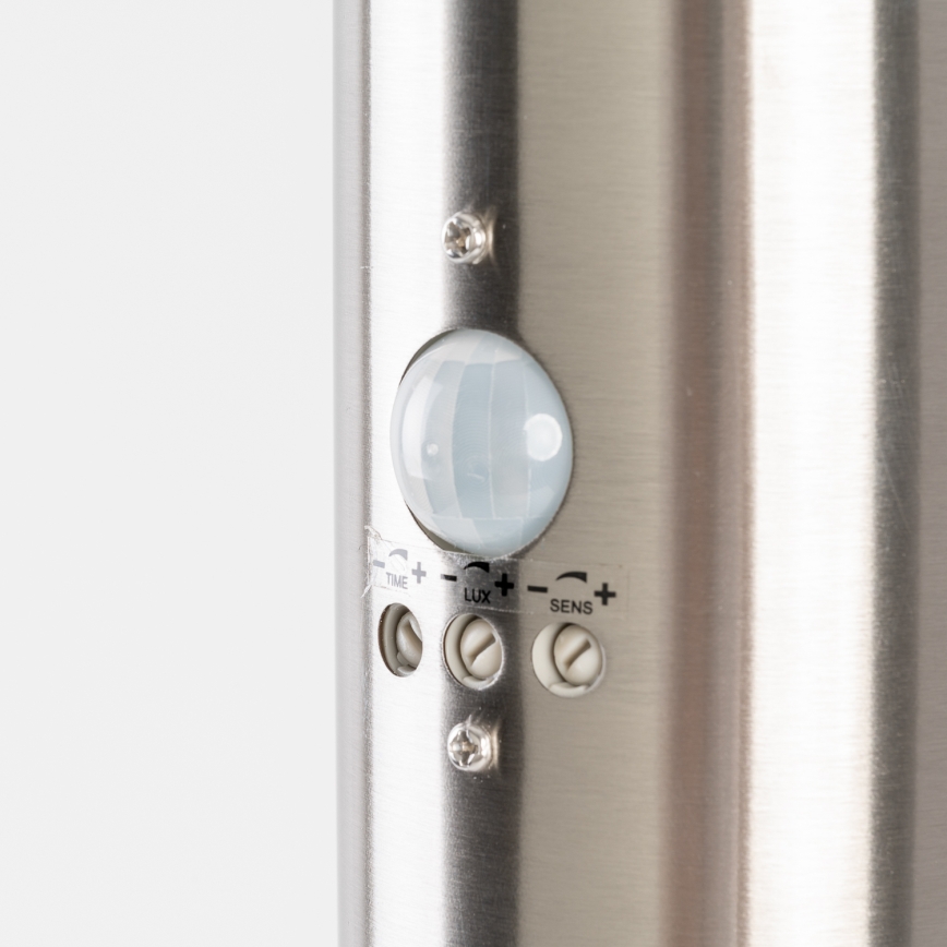 BRILAGI - Utomhuslampa med rörelsesensor ELIA 1xE27/20W/230V IP44 100 cm mattkrom