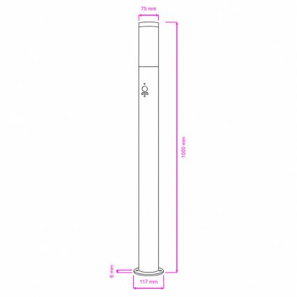 BRILAGI - Utomhuslampa med rörelsesensor ELIA 1xE27/20W/230V IP44 100 cm mattkrom