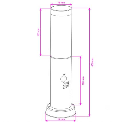BRILAGI - Utomhuslampa med sensor NOVA 1xE27/15W/230V 40 cm IP44 brun