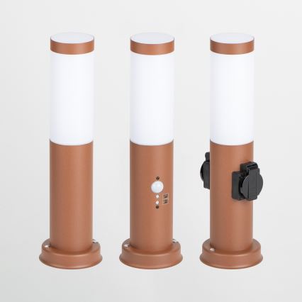BRILAGI - Utomhuslampa med sensor NOVA 1xE27/15W/230V 40 cm IP44 brun