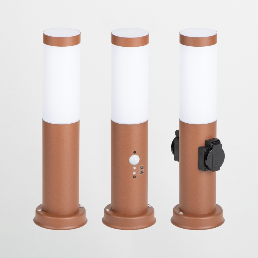 BRILAGI - Utomhuslampa med sensor NOVA 1xE27/15W/230V 40 cm IP44 brun