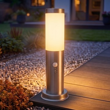 Brilagi - Utomhuslampa med sensor NOVA 1xE27/15W/230V 40 cm IP44 matt krom