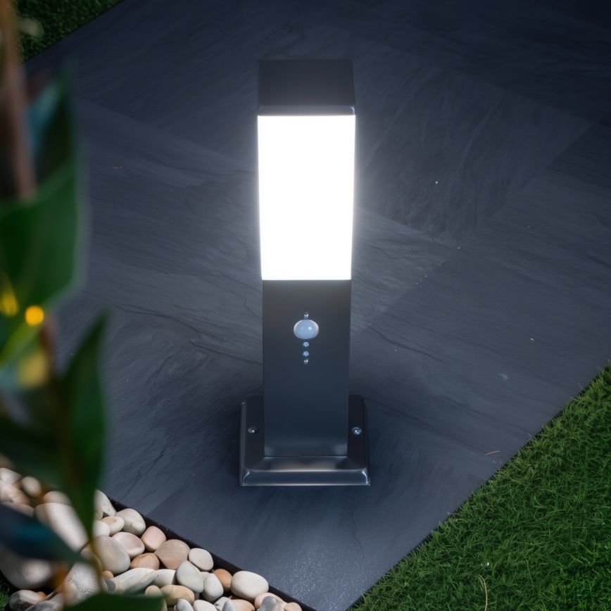Brilagi - Utomhuslampa med sensor NOVA 1xE27/15W/230V 40 cm IP44 mattkrom