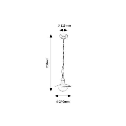Brilagi - Utomhuspendel MOLDE 1xE27/60W IP44 svart
