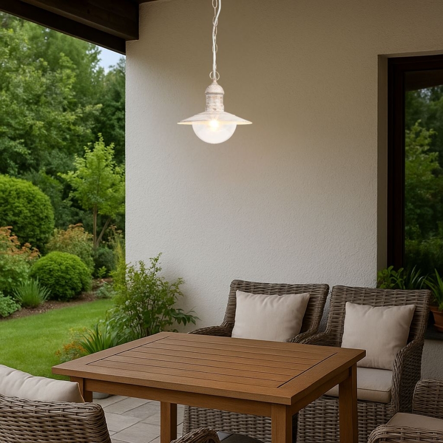 Brilagi - Utomhuspendel MOLDE 1xE27/60W IP44 vit/patina